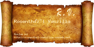 Rosenthál Vaszilia névjegykártya